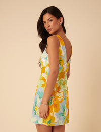 Orange Floral Freya Mini Dress