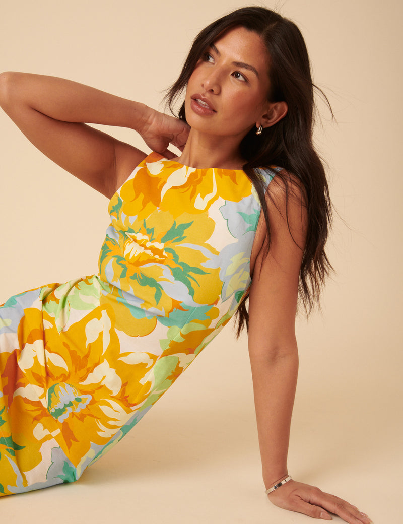 Orange Floral Freya Mini Dress