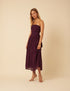 Purple Bandeau Felicity Midi Dress