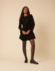 Black Cord Long Sleeve Tiana Mini Dress