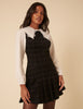 Black Check Cord Merida Pinafore Mini Dress