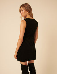 Black Floral Cord Kendall Mini Dress