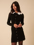 Black Crochet Trim Collar Mini Dress