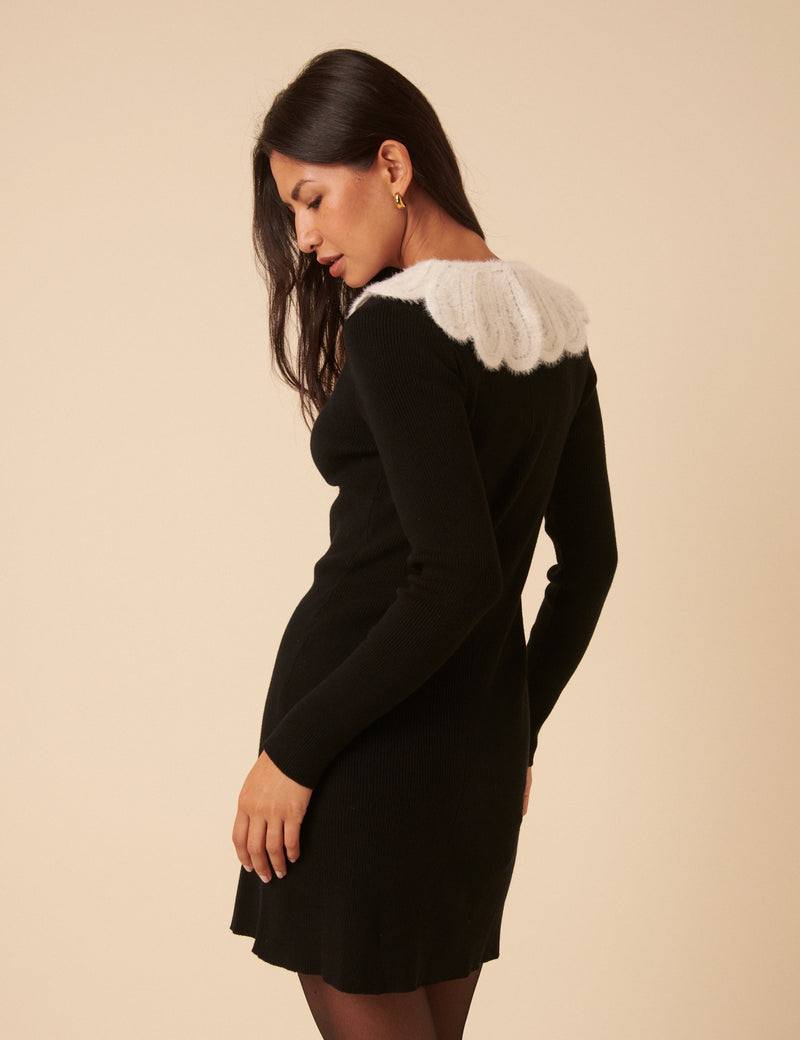 crochet collar mini dress Stine Goya crochet-collar button-up Mini Dress | Blue