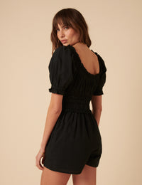 Black Ruched Callie Playsuit