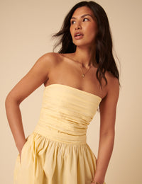 Butter Yellow Bandeau Felicity Midi Dress