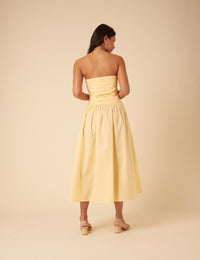 Butter Yellow Bandeau Felicity Midi Dress