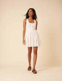White Drop Waist Cora Mini Dress