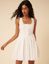 White Drop Waist Cora Mini Dress