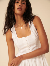 White Drop Waist Cora Mini Dress