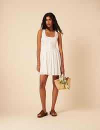 White Drop Waist Cora Mini Dress