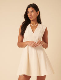 Cream Toni Mini Skater Dress