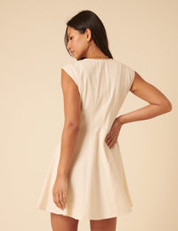 Cream Toni Mini Skater Dress
