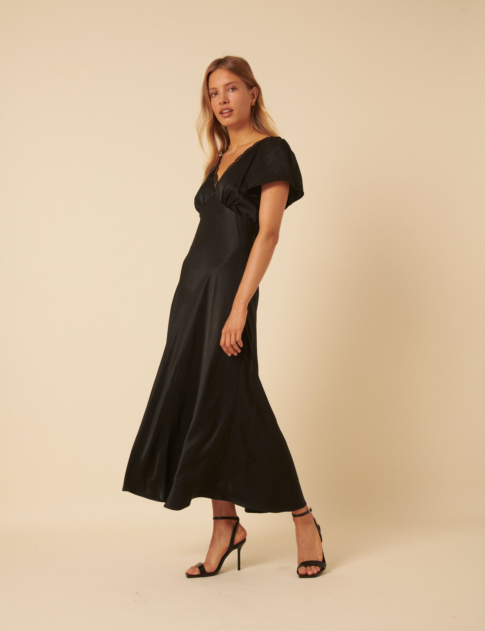 Black Midi Dress Occasion Timeless Black Square Neck A-Line Midi Dress ADKN UK Black Midi Dress Occasion Timeless Black Square Neck A-Line Midi Dress ADKN UK