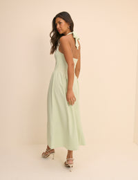 Mint Green Halterneck Amie Midi Dress