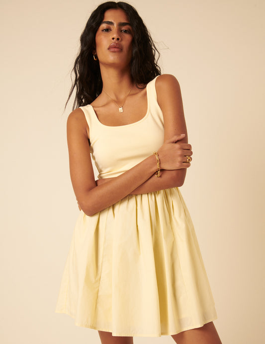 butter yellow mini dress Butter Yellow Colorado Mini Dress
