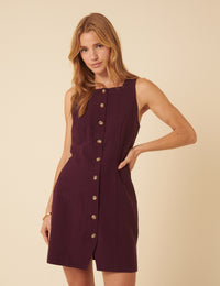 Purple Peri Pinafore Mini Dress