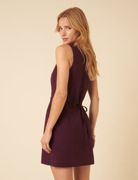 Purple Peri Pinafore Mini Dress