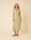 Floral Halter Neck Lyne Midi Dress