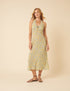 Floral Halter Neck Lyne Midi Dress