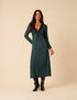 Blue & Green Floral Lace Aida Midi Dress