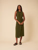 Green Tie Waist Lottie Midi Dress