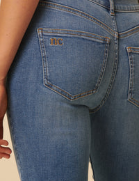 Blue Mid Rise Chelsea Skinny Jeans