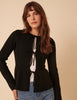 Black Tie Front Peplum Cardigan