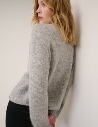 Grey Oversized Scarf Jumper