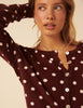 Brown Polka Dot Cardigan