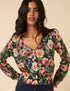 Black Floral Knitted Cardigan