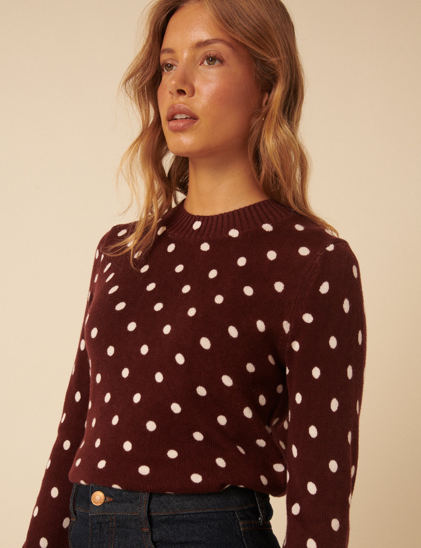 Brown Polka Dot Jumper