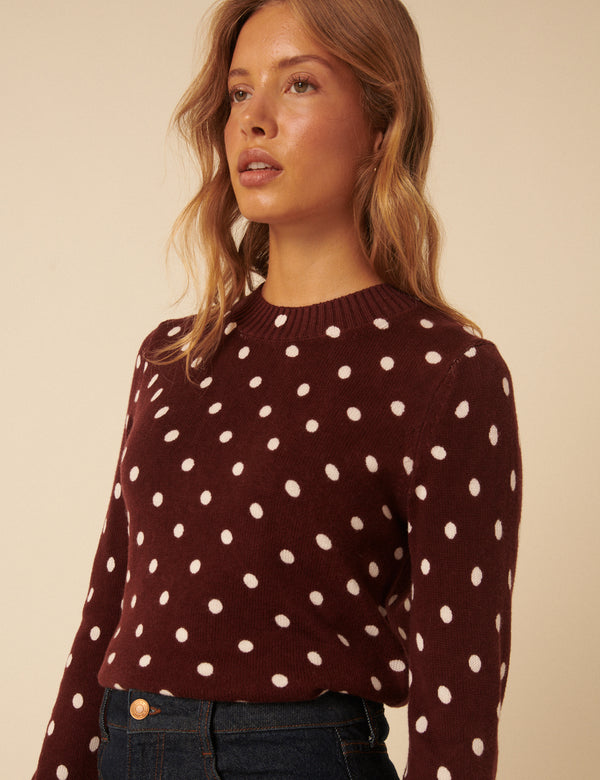 Brown Polka Dot Jumper