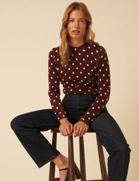 Brown Polka Dot Jumper