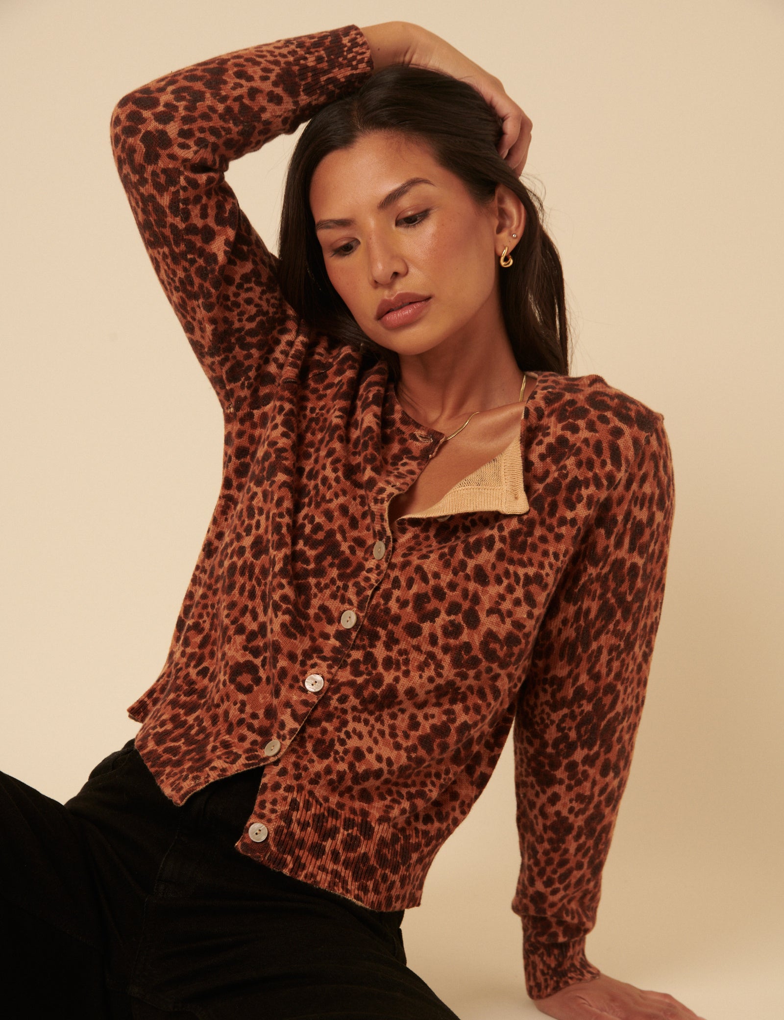 Brown Leopard Print Cardigan