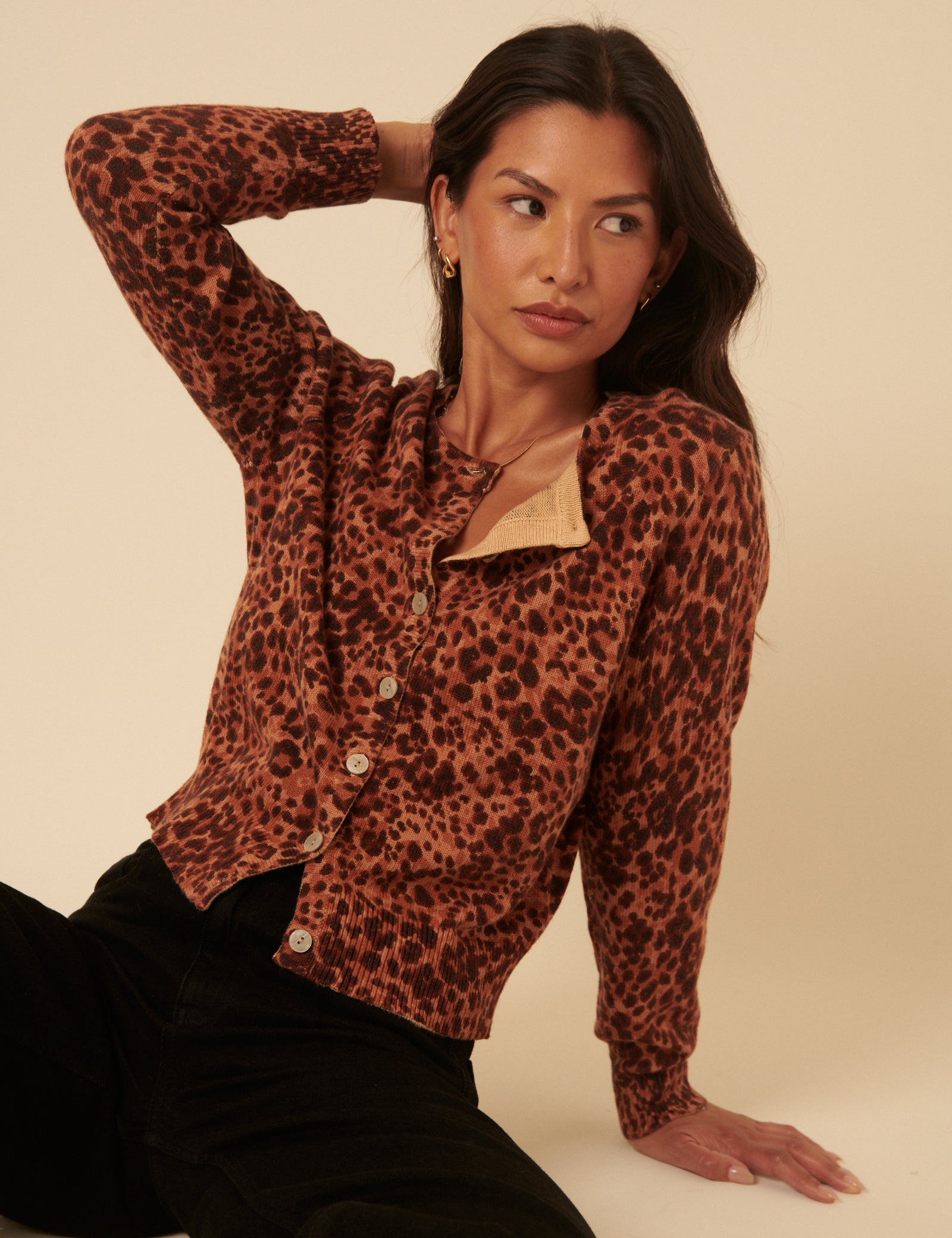 Brown Leopard Print Cardigan