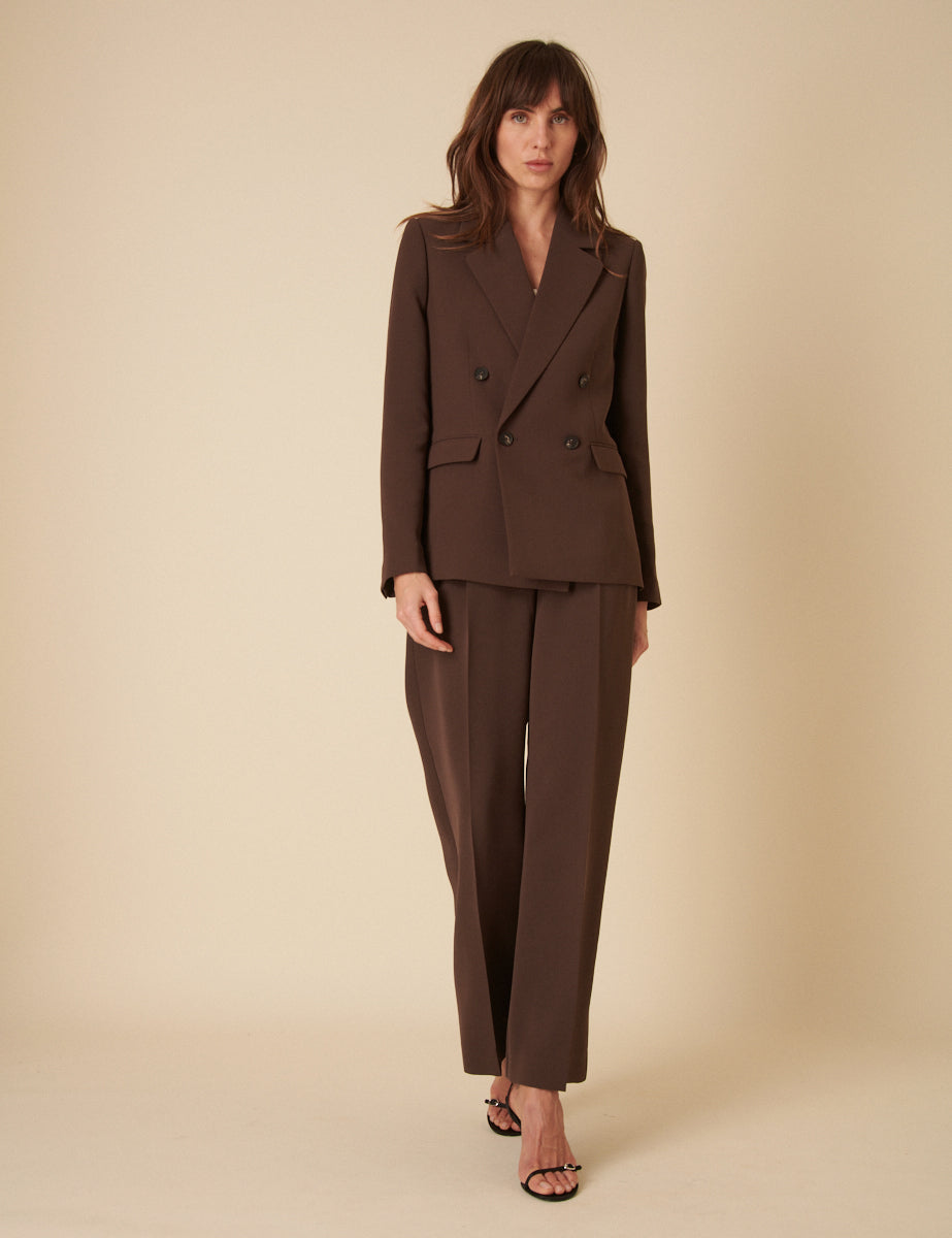 Brown Double Breasted Blazer