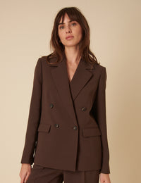 Brown Double Breasted Blazer