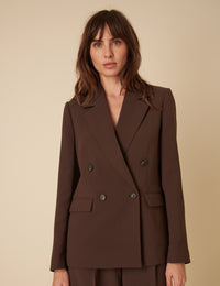 Brown Double Breasted Blazer
