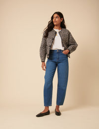 Black Floral Quilted Reversible Jacket