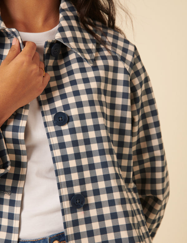 Blue Gingham Swing Jacket