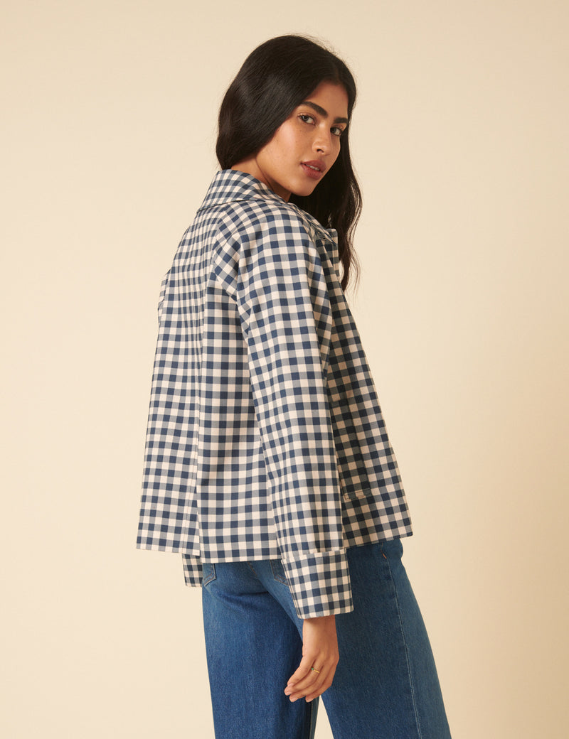 Blue Gingham Oyanti Swing Jacket