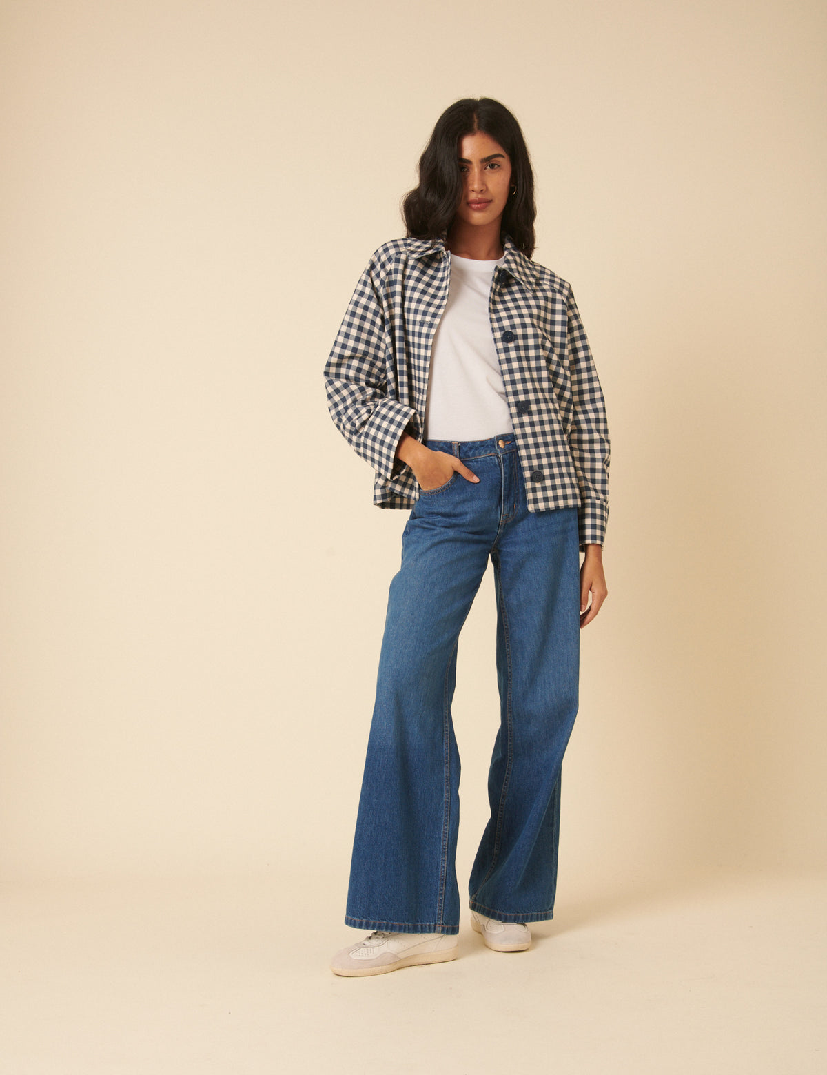 Blue Gingham Oyanti Swing Jacket