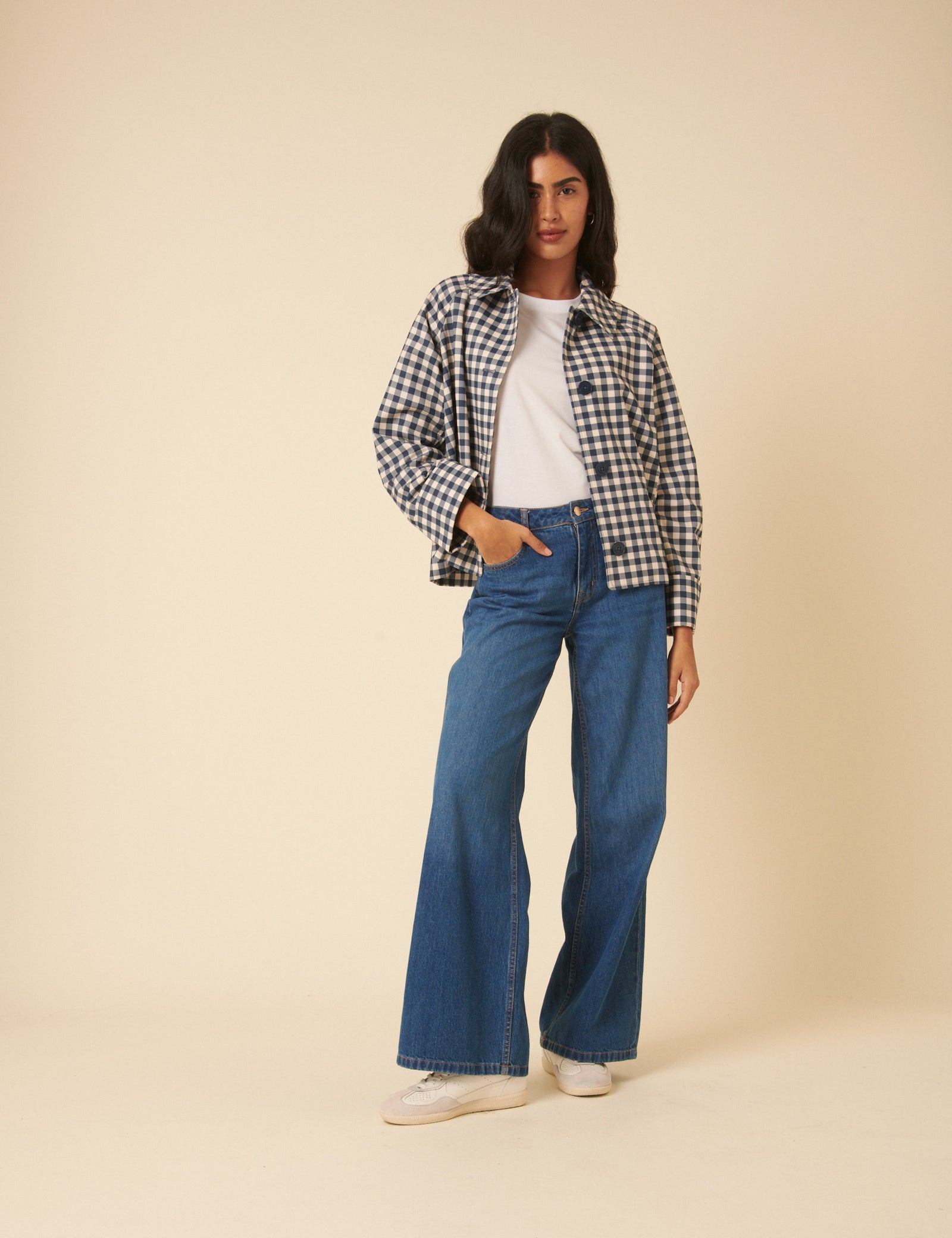 Blue Gingham Oyanti Swing Jacket