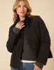 Black Collared Quilted Jacket
