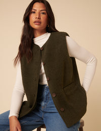 Khaki Borg Gilet