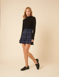 Blue Check Mini Skirt