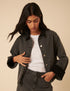 Washed Black Denim Cropped Jacket