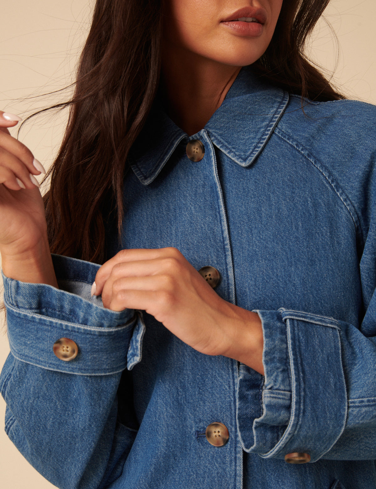 Denim Single Breasted Trench Coat