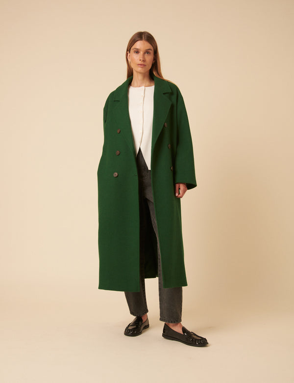 Green Double Breasted Coat